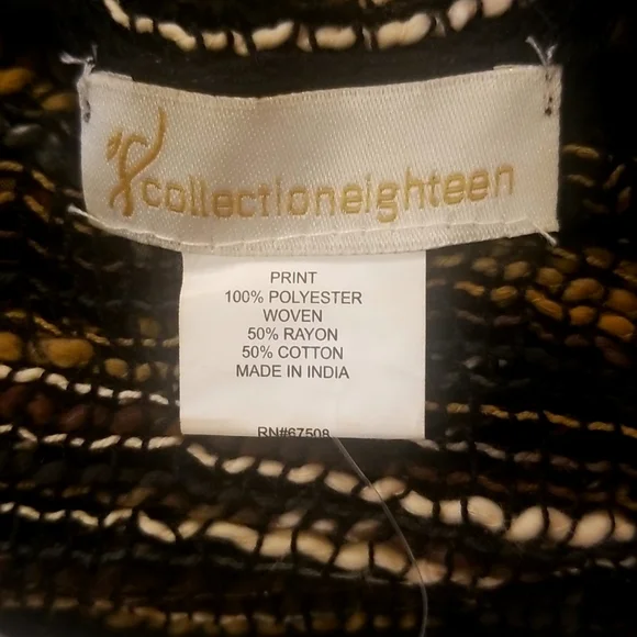 NWT infinity scarf black/ brown mixed print - Picture 3 of 3